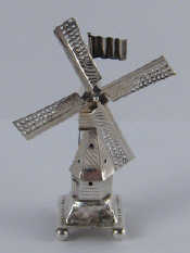 Appraisal: An early th century Dutch silver standard miniature windmill ht