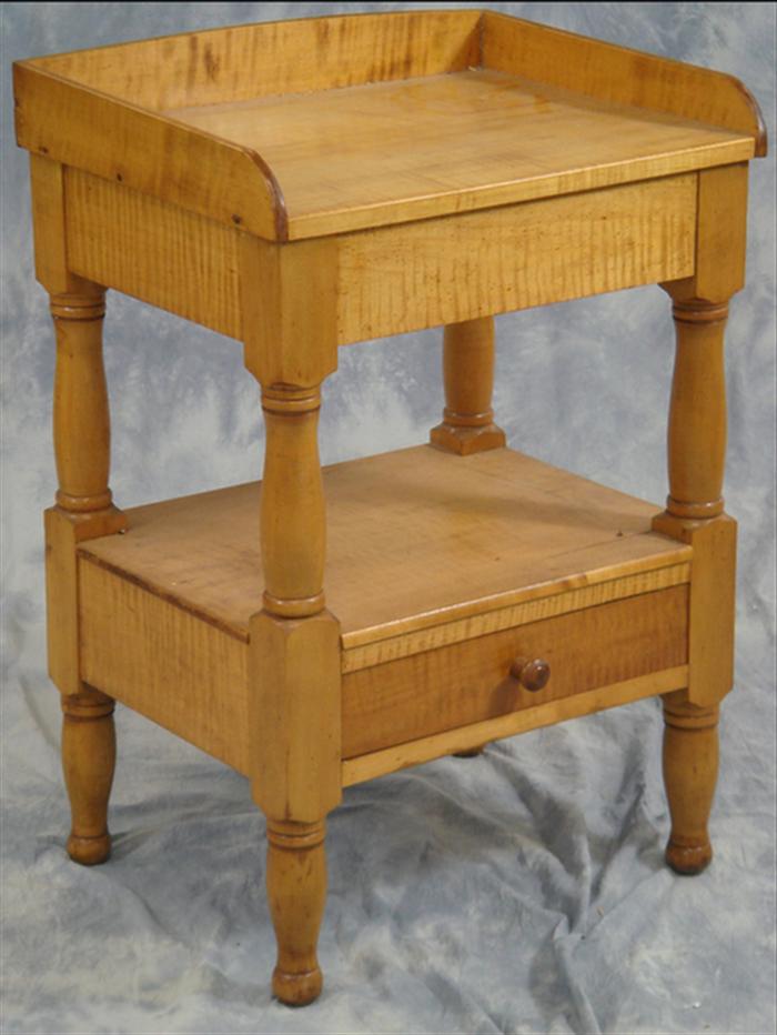 Appraisal: Figured maple Sheraton wash stand with dove tailed gallery and