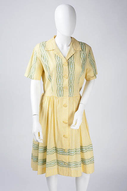 Appraisal: A group of three yellow day dresses the first of