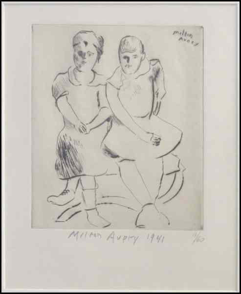 Appraisal: MILTON AVERY AMERICAN - HELEN AND LILLY Drypoint signed dated