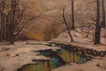 Appraisal: Charles Peitz American th Century Winter Landscape Oil on board