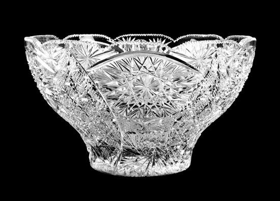 Appraisal: Sale Lot An American Cut Glass Punch Bowl the basin