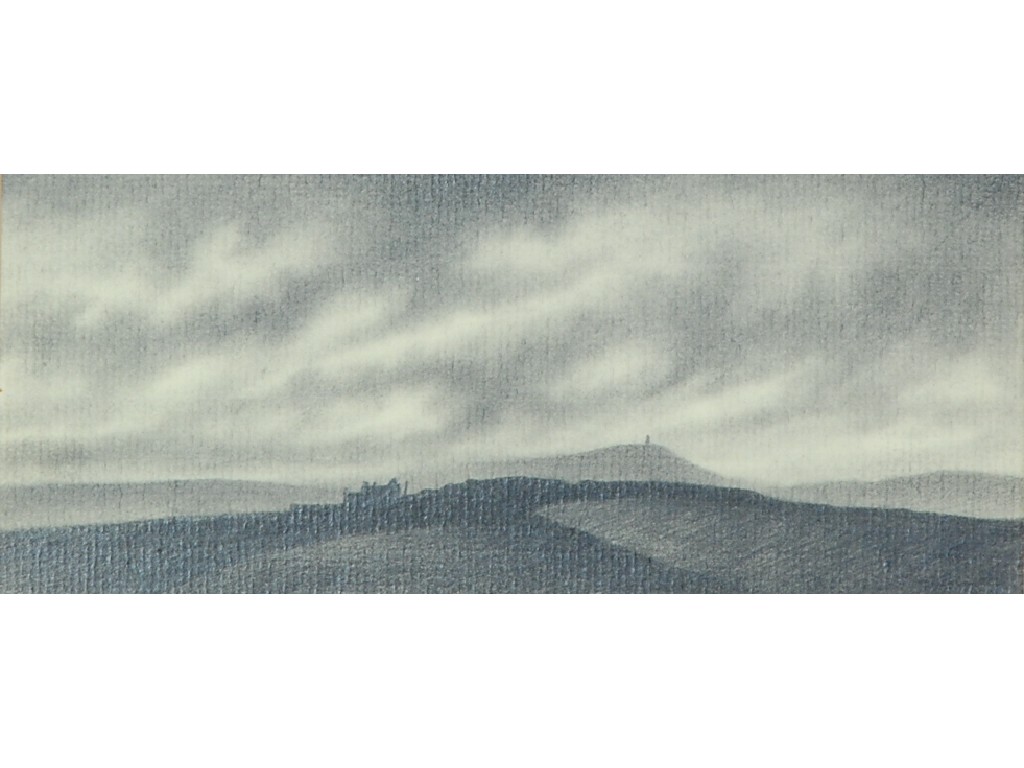 Appraisal: TREVOR GRIMSHAW - PENCIL DRAWING Landscape entitled verso 'Hills and