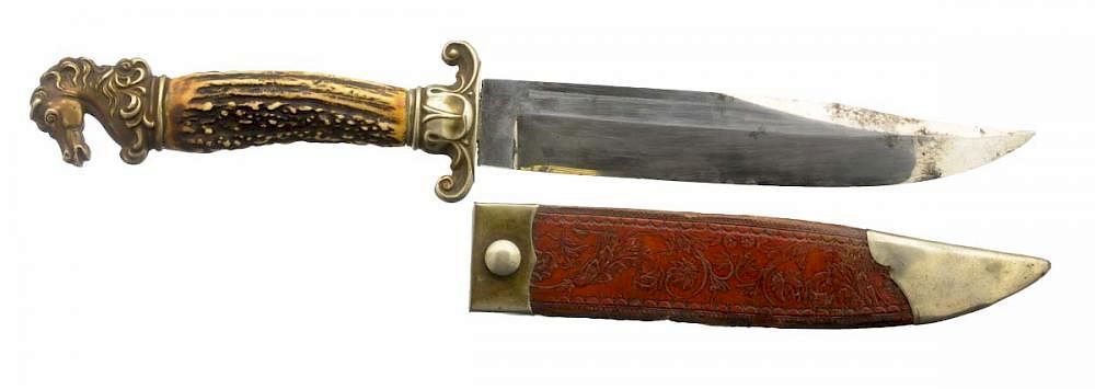 Appraisal: English Horse-Head Bowie Knife by Wm Samsom Co Overall length