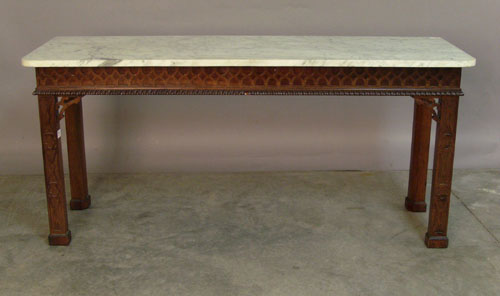 Appraisal: Chippendale style marble top pier table