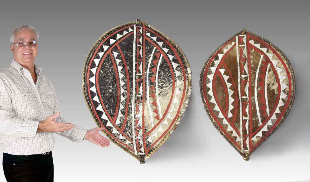 Appraisal: TWO AFRICAN MASAI SHIELDS approx '' x '' x ''