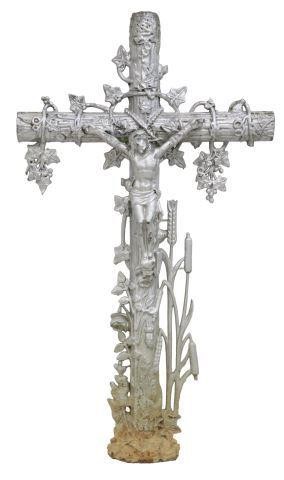 Appraisal: French cast iron cross late th c in a later