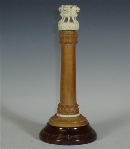 Appraisal: A th century Anglo Indian boxwood column surmounted by a