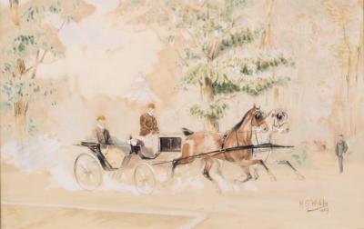 Appraisal: Hans Gottfried Wilda - Carriage Driving Scenes a pair signed