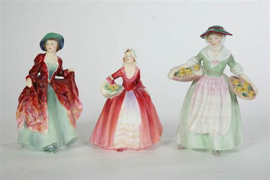 Appraisal: THREE ROYAL DOULTON FIGURES Daffy Down Dilly H N h