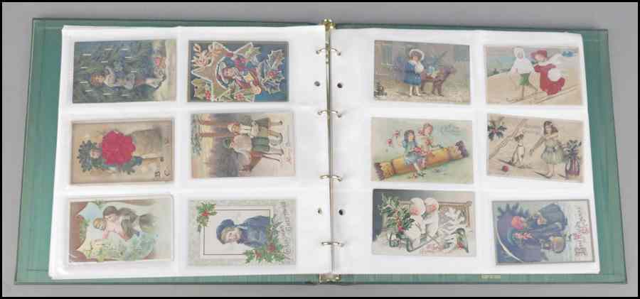 Appraisal: A COLLECTION OF CHRISTMAS POSTCARDS In a vinyl album Condition