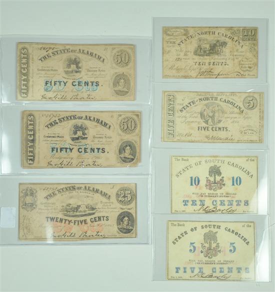 Appraisal: Group of Fractional Type Currencies Issued during Civil War era