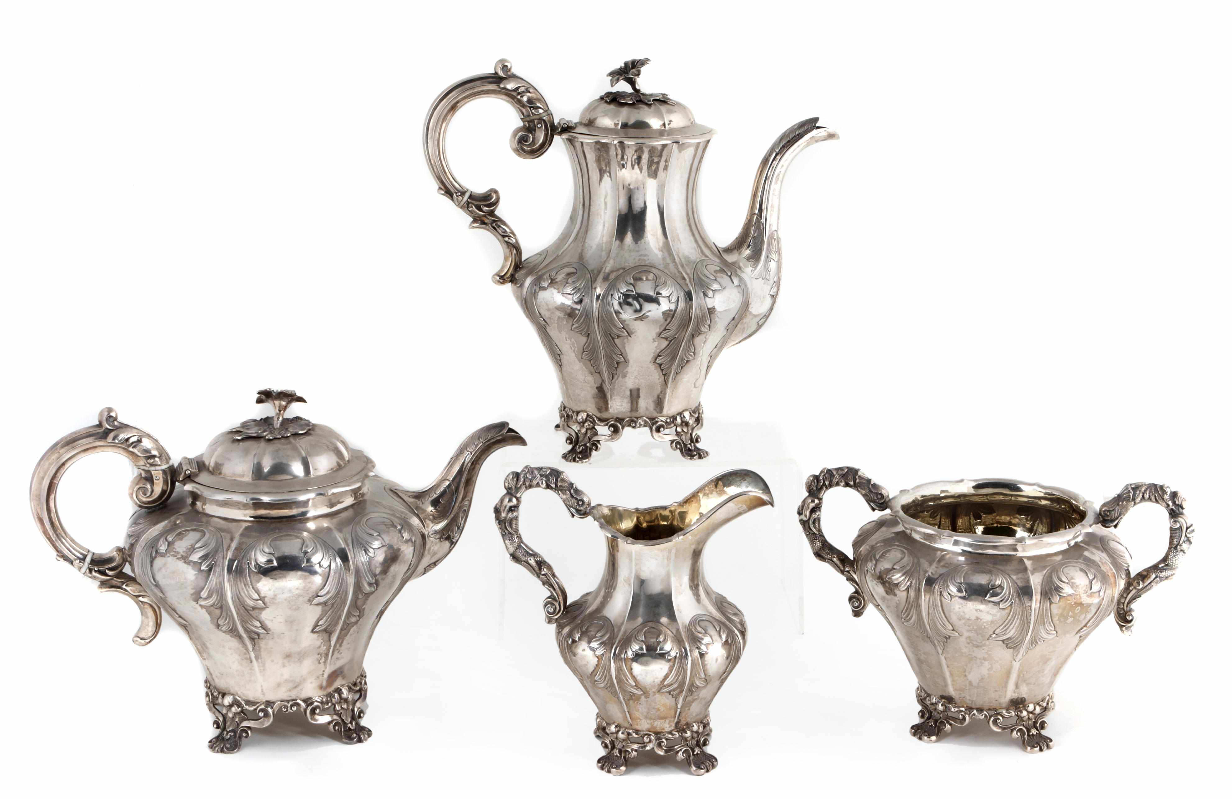 Appraisal: Victorian silver four piece tea and coffee set by Hayne