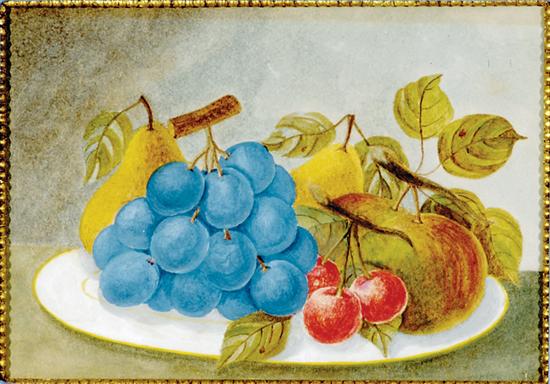 Appraisal: American school early th century STILL LIFE WITH PEARS watercolor