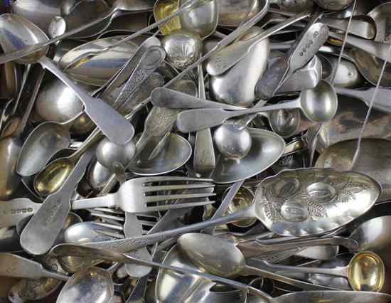 Appraisal: A large quantity of Georgian and later silver flatware various