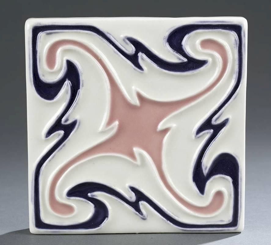 Appraisal: A Rookwood trivet A Rookwood trivet White glaze with geometric