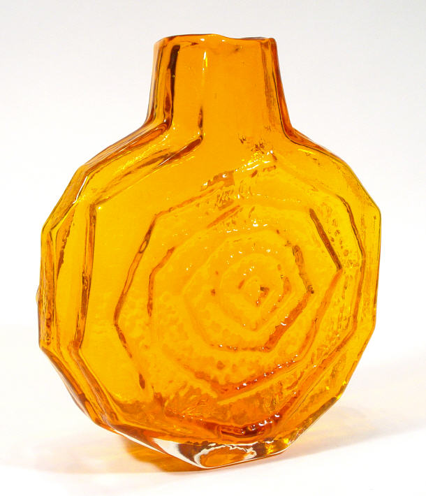 Appraisal: Large tangerine Whitefriars banjo design glass vase cm high