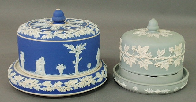 Appraisal: Two Wedgwood covered cheese keepers blue h x dia As