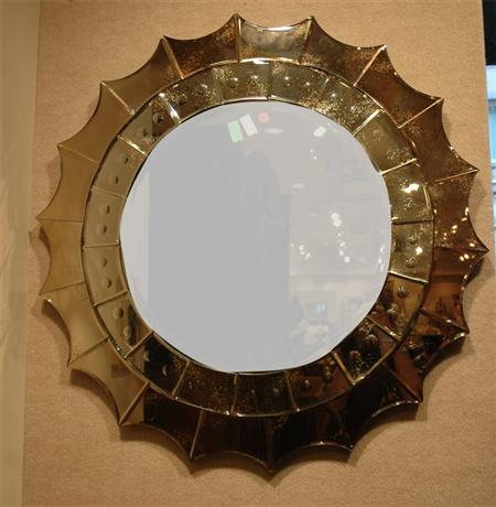 Appraisal: Mirror Framed Starburst Mirror Estimate nbsp nbsp nbsp - nbsp