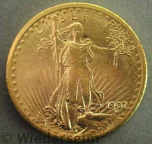 Appraisal: St Gaudens twenty-dollar gold Piece first year BU