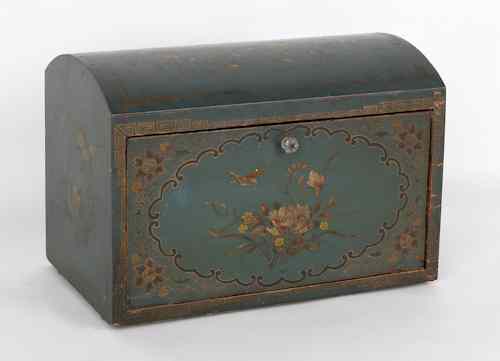 Appraisal: Painted wood bread box th c h w