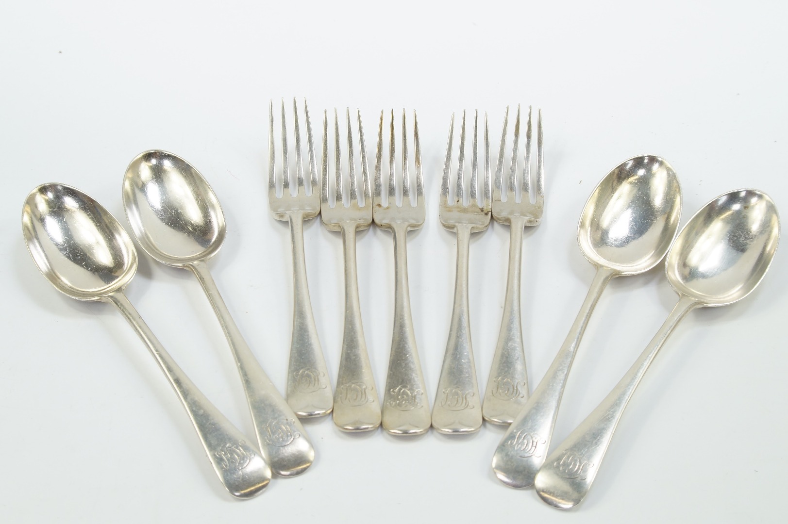 Appraisal: A set of five Victorian silver dessert forks and four