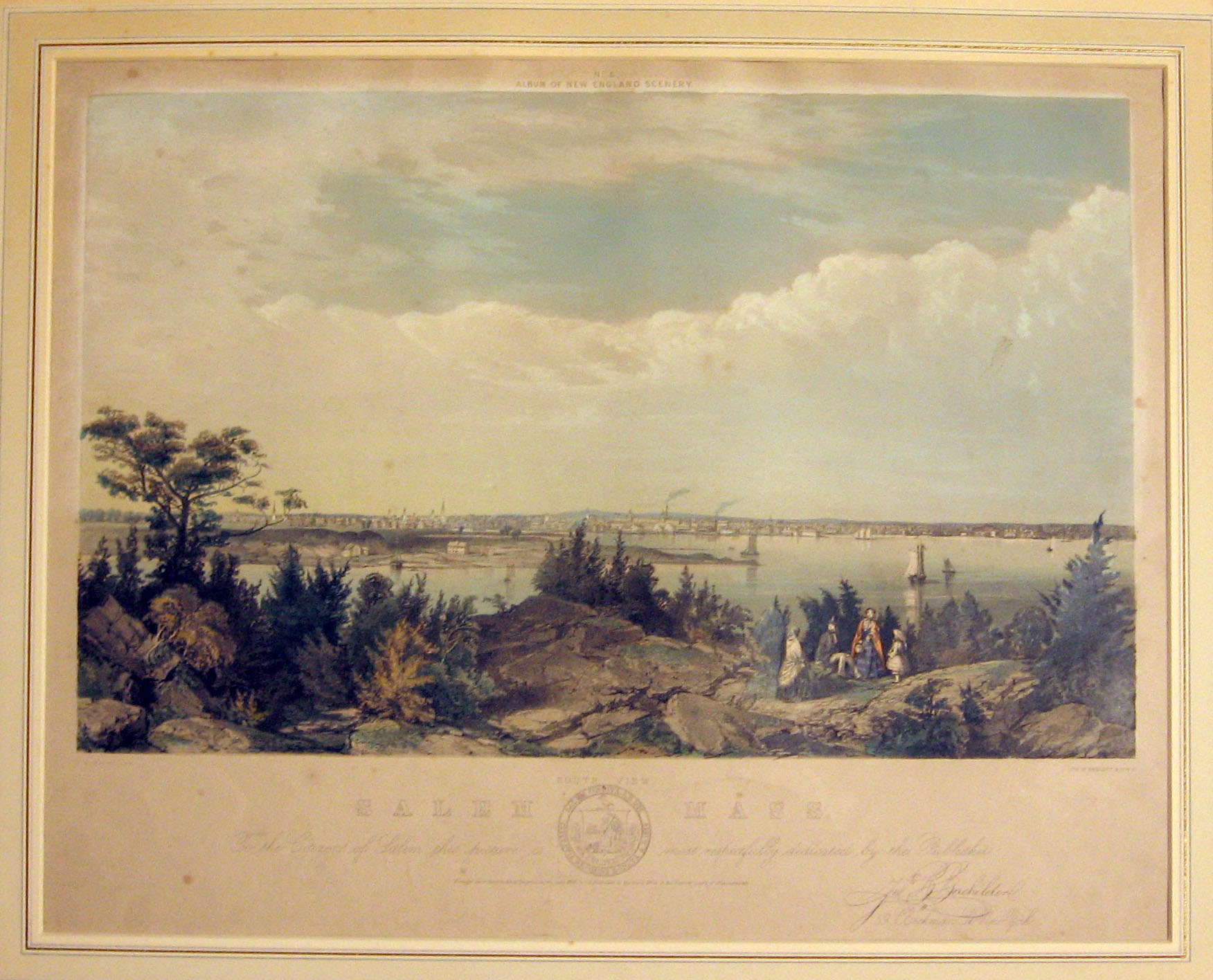 Appraisal: piece Hand-Colored Lithograph Bachelder J B Salem Mass New York