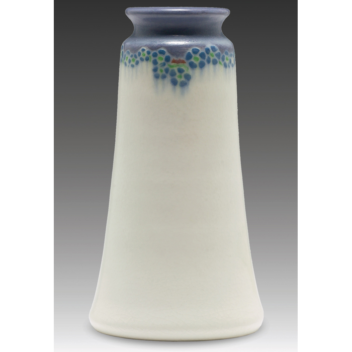 Appraisal: Rookwood vase Vellum glaze with a colorful floral design at