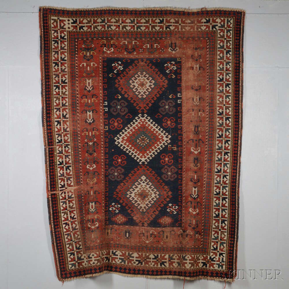 Appraisal: Kazak Rug Southwest Caucasus late th century areas of wear