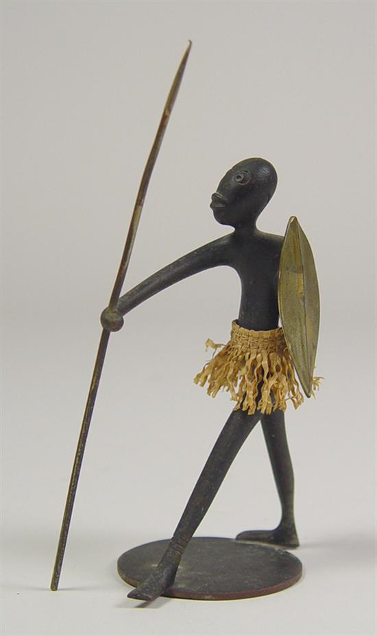 Appraisal: Bronze Franz Hegenauer Nubian Figure Mid th Century Bronze figure