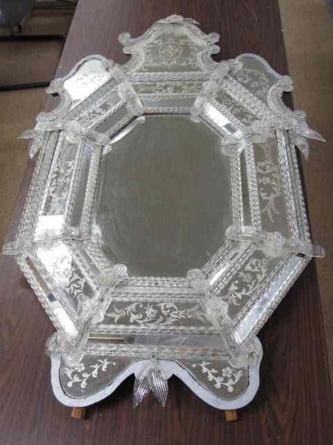 Appraisal: Later th century early th century Venetian glass mirror Condition