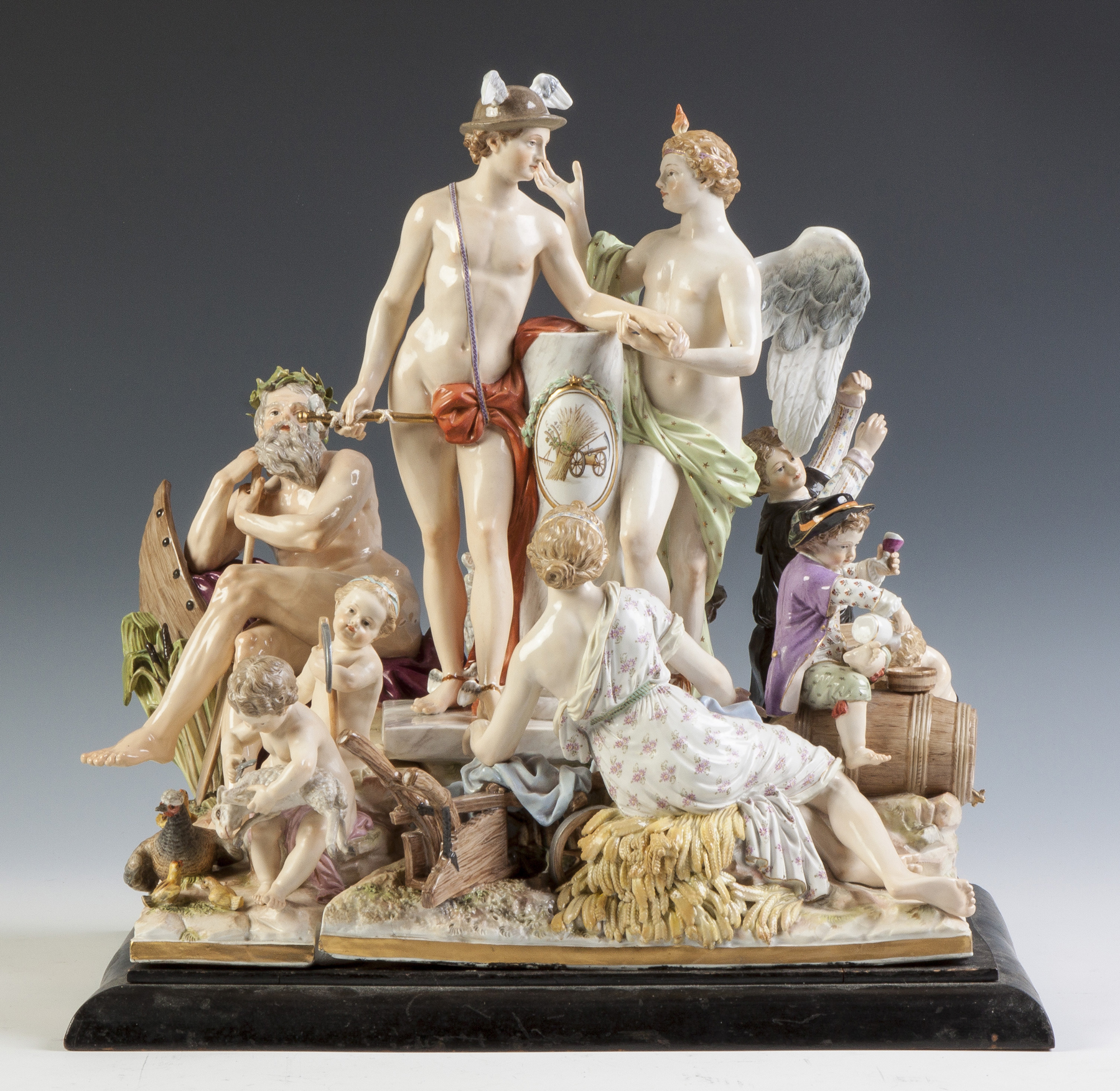 Appraisal: Meissen Porcelain Figural Group Emblematic of Commerce Late th cent