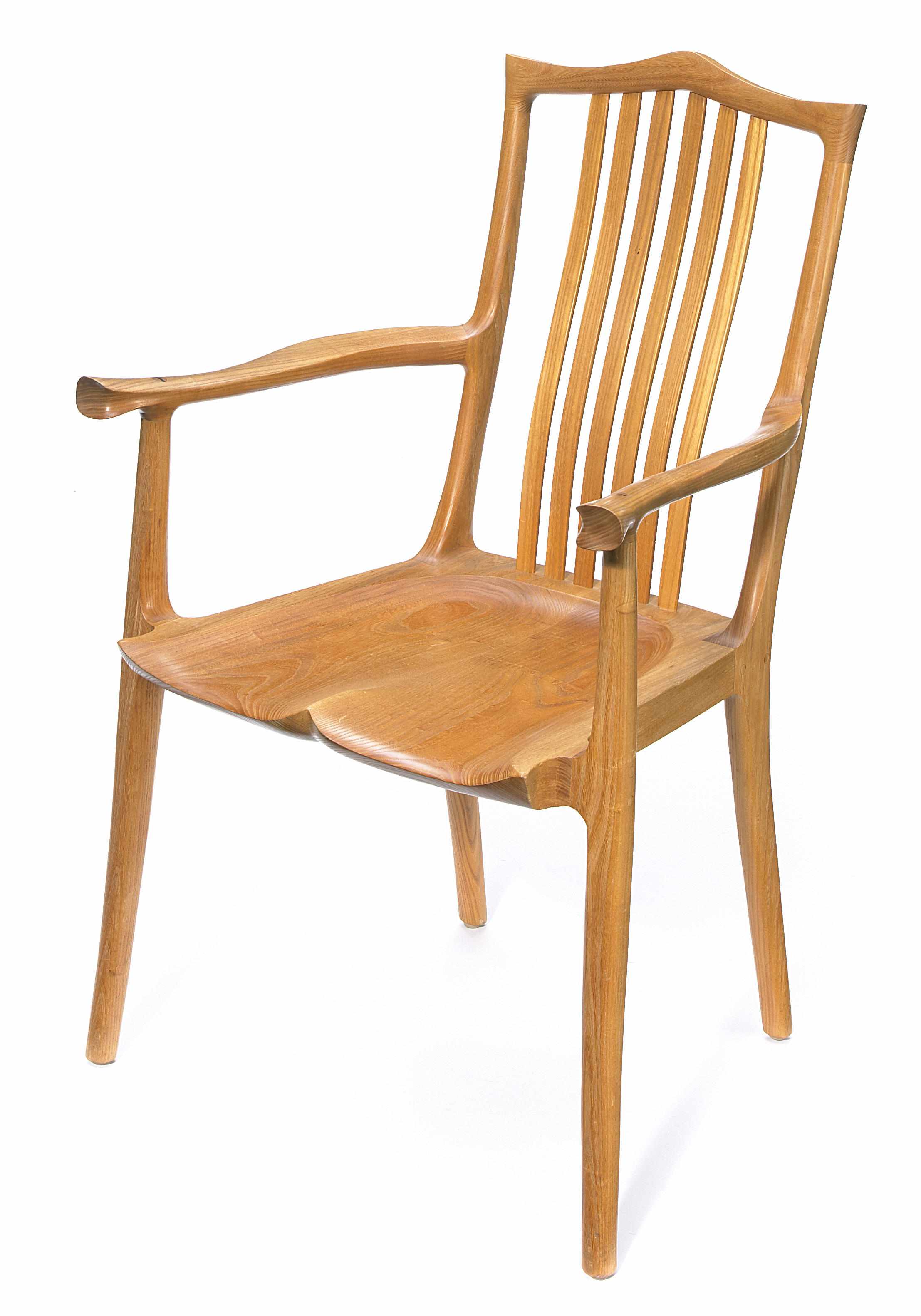 Appraisal: Robert Erickson American born Armchair carved oaksigned on underside Robert