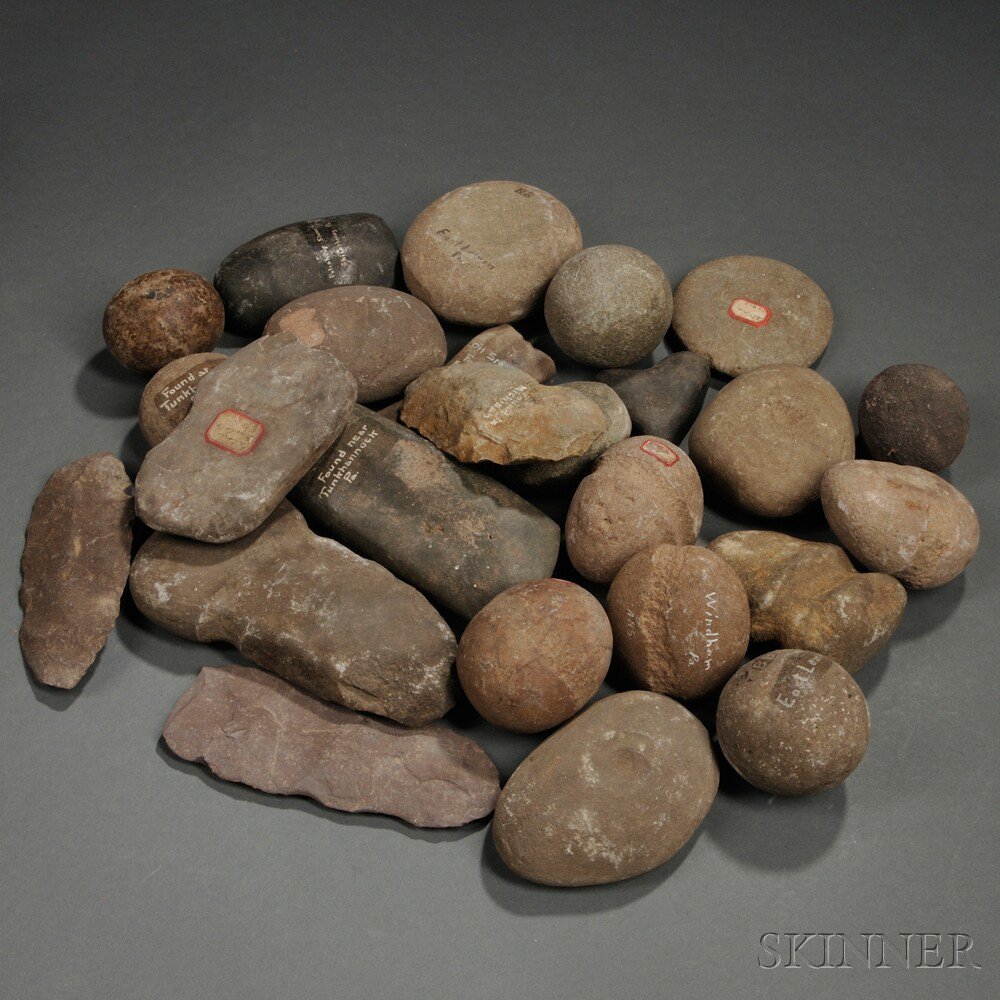 Appraisal: Large Group of Prehistoric Stone Tools and Natural Geological Items