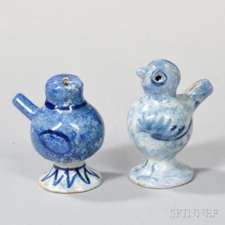 Appraisal: Two Delft Bird-form Whistles Holland th century ht to in