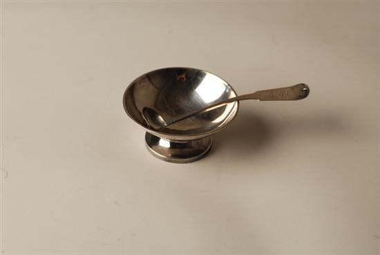 Appraisal: A Sterling Presentation Bowl and a Coin Silver Mustard Ladle