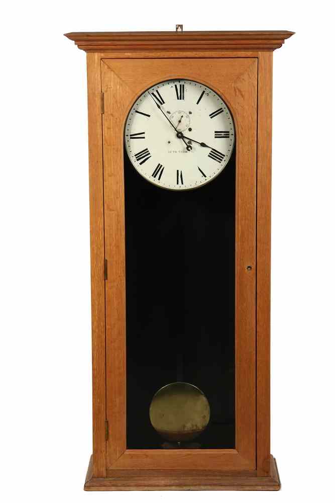 Appraisal: OAK CASED JEWELER'S REGULATOR CLOCK - Wall-Mounted Oak Cased Jeweler's