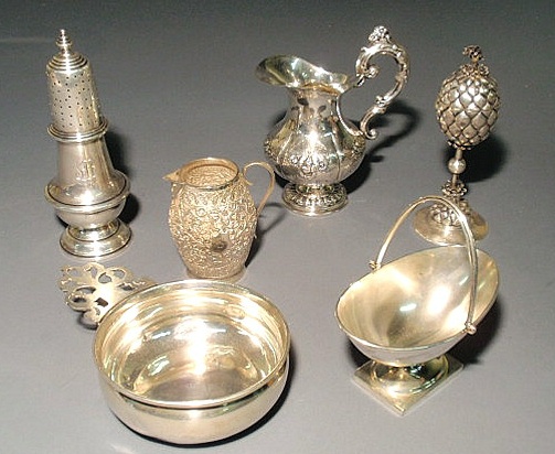 Appraisal: Group of sterling silver and silver tableware approx troy oz