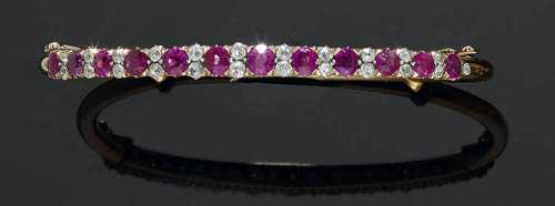 Appraisal: RUBY AND DIAMOND BANGLE COMB ca Ros gold Elegant Rivi