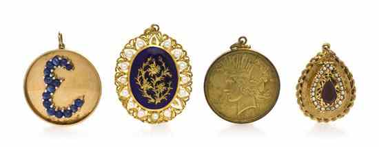 Appraisal: A Collection of Pendants consisting of an karat yellow gold