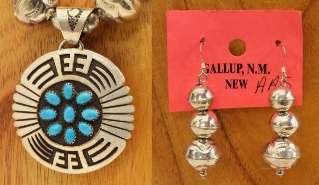 Appraisal: lot Native American silver content unknown jewelry including pendant necklace