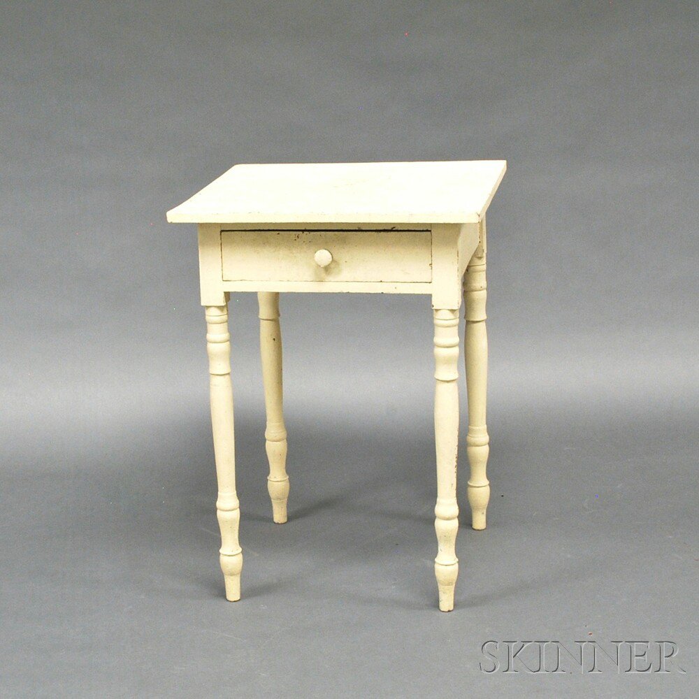 Appraisal: Federal White-painted One-drawer Stand New England early th century the