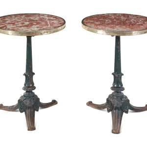 Appraisal: A Pair of E W D pos Painted Iron Marble-Top