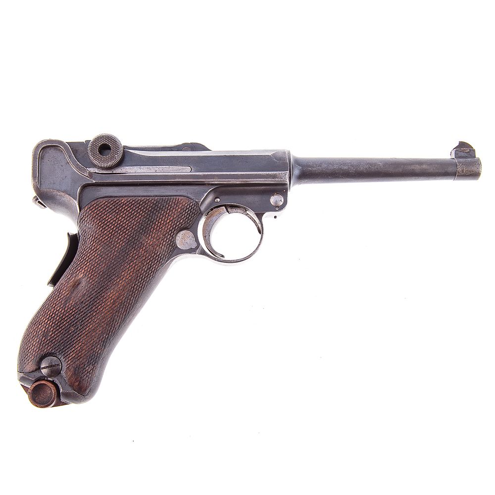 Appraisal: German DWM American Eagle Luger cal serial number and stamped