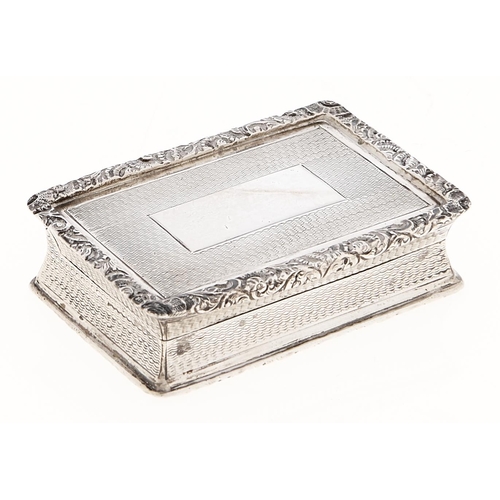 Appraisal: An Edwardian silver snuff box with waisted sides and engine