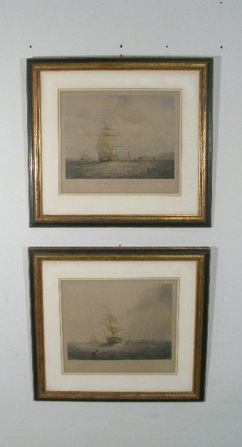 Appraisal: Two Maritime Mezzotints after Walters mezzotints with hand coloring both