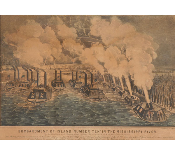 Appraisal: Currier and Ives print Bombardment of Island Number Ten in