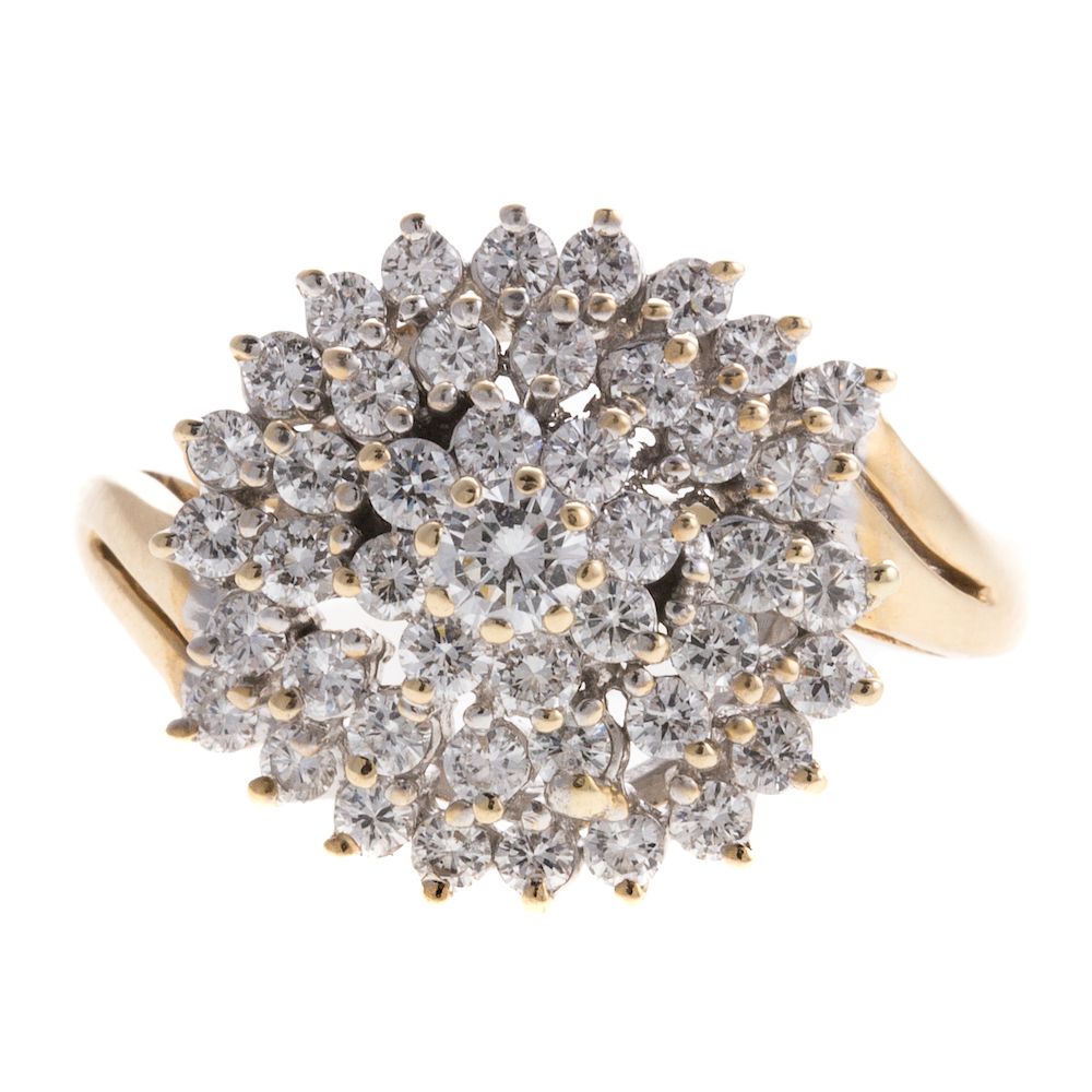 Appraisal: A Ladies K Diamond Cluster Ring K yellow gold ring