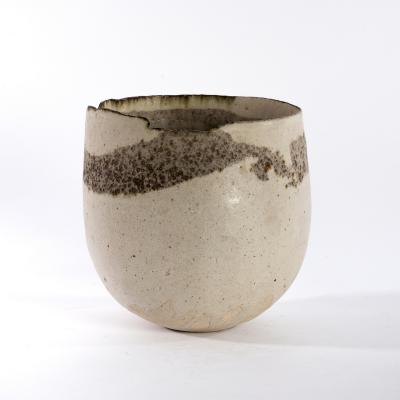 Appraisal: Betty Blandino British - an organic vessel in white slip