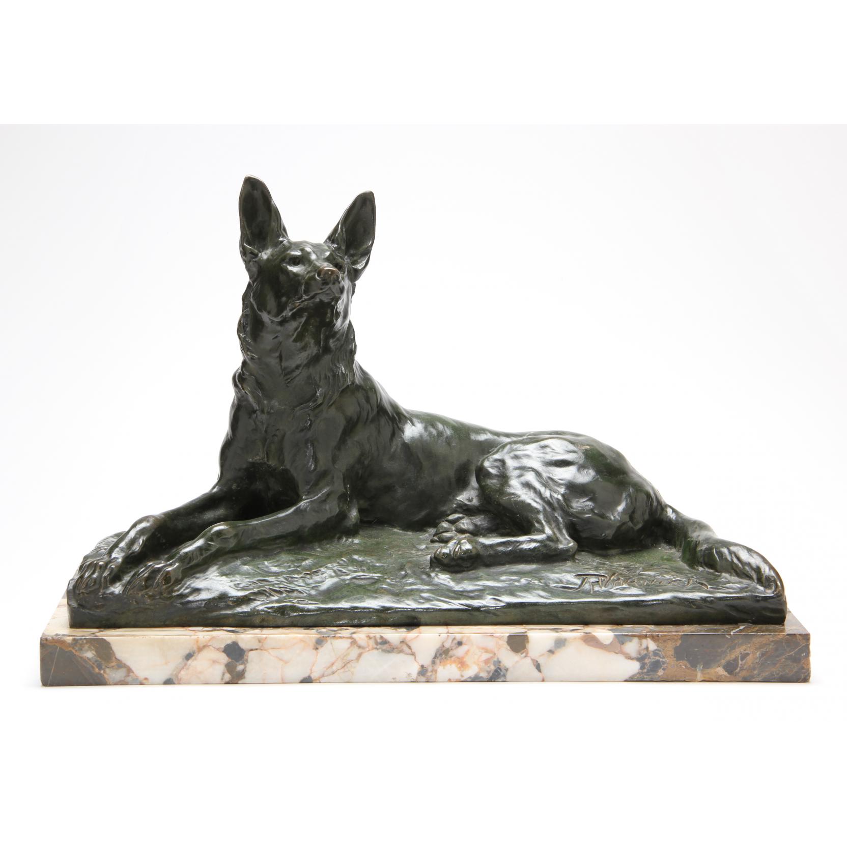 Appraisal: after Pierre Varnier French - Shepherd on Alert bronze with